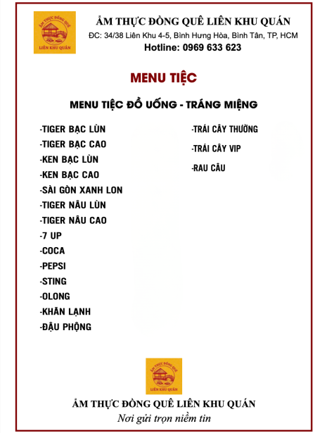 Menu tiệc 7