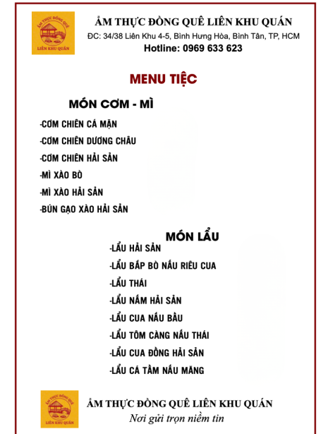 Menu tiệc 3
