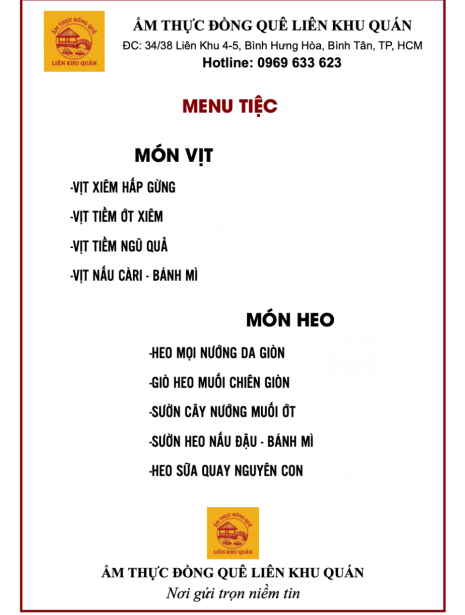 Menu tiệc 4