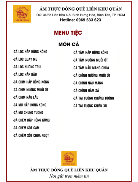 Menu tiệc 5