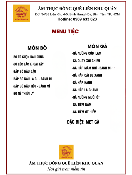 Menu tiệc 6