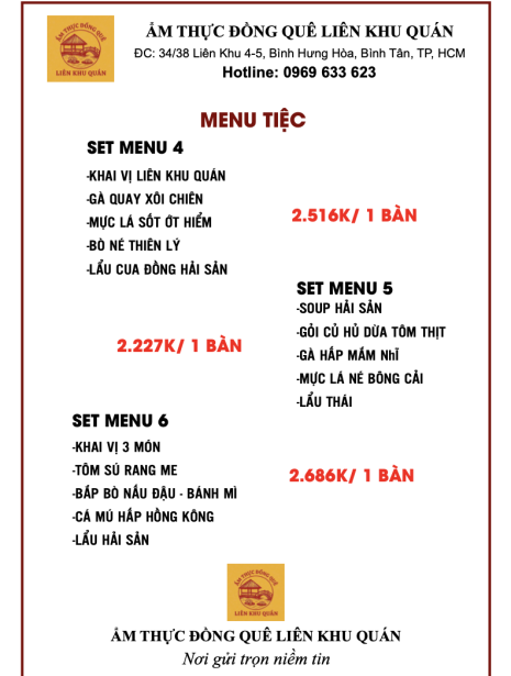 Menu tiệc 9
