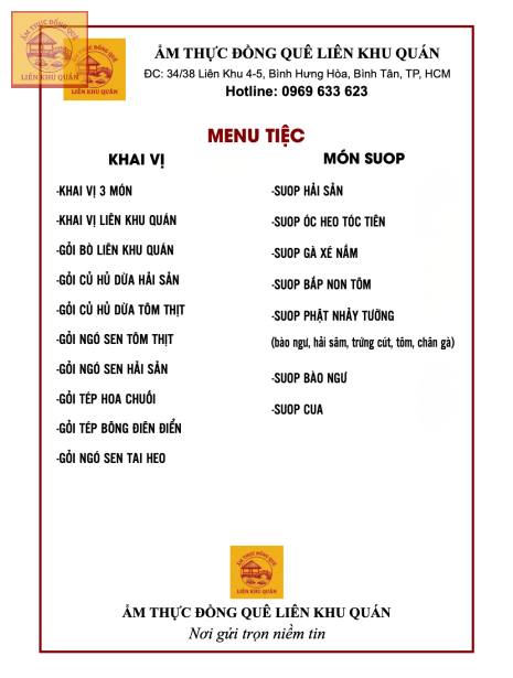 Menu tiệc 2