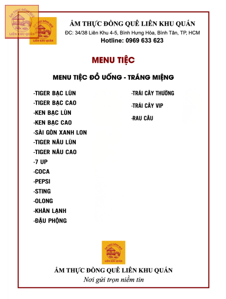 Menu tiệc 7