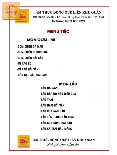 Menu tiệc 3