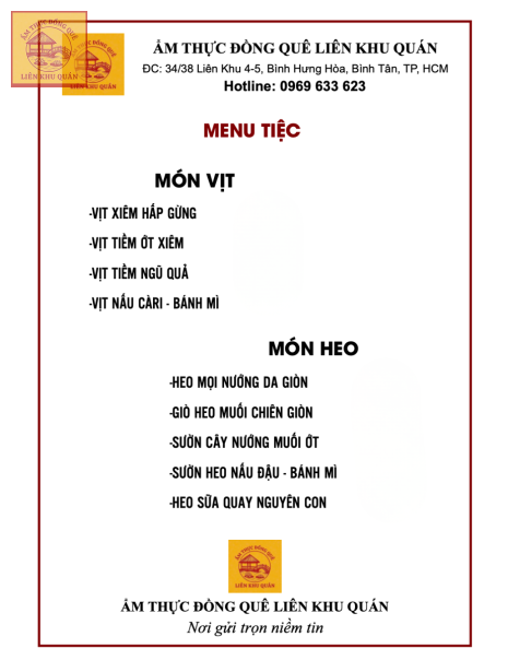 Menu tiệc 4