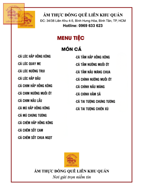Menu tiệc 5
