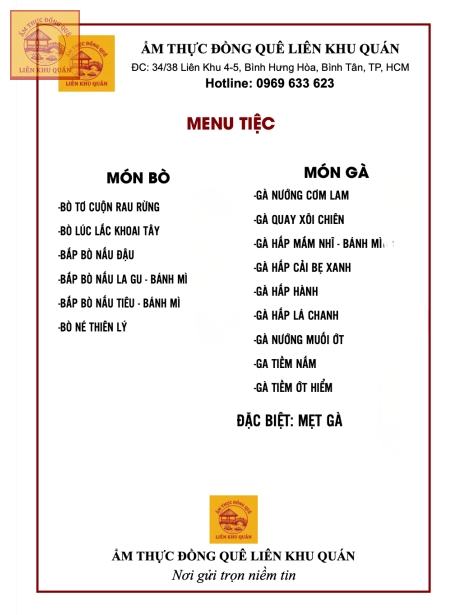 Menu tiệc 6