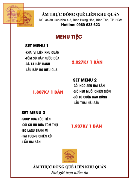 Menu tiệc 8