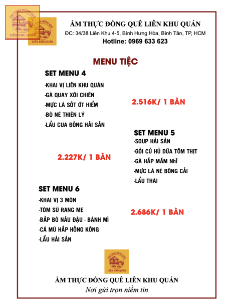 Menu tiệc 9